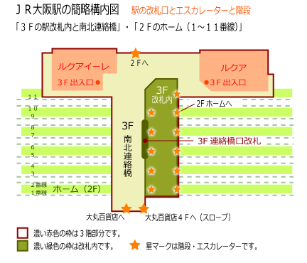 JR大阪駅構内図3F