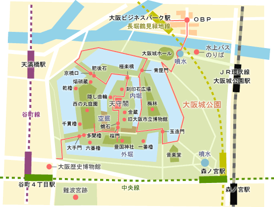 大阪城の観光スポットをじっくり見ていくおすすめルート